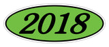 Oval Year Sticker Black Green 2018