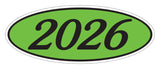 Oval Year Sticker Black Green 2026