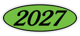 Oval Year Sticker Black Green 2027