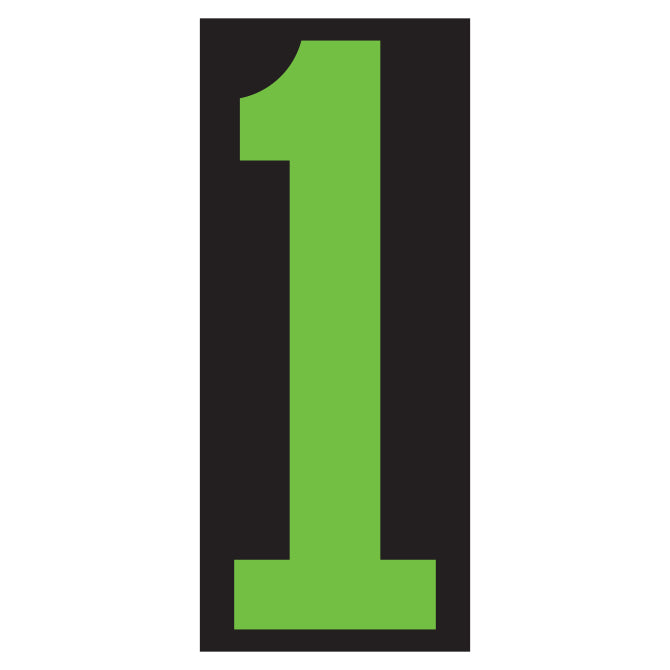 Number 1 Window Sticker Window Sticker Green Black 1 – Autostoresupply.com