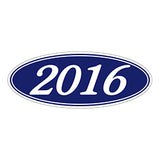 Oval Year Sticker White Navy 2016