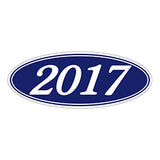 Oval Year Sticker White Navy 2017
