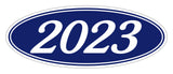 Oval Year Sticker White Navy 2023