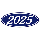 Oval Year Sticker White Navy 2025