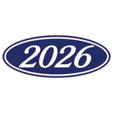 Oval Year Sticker White Navy 2026