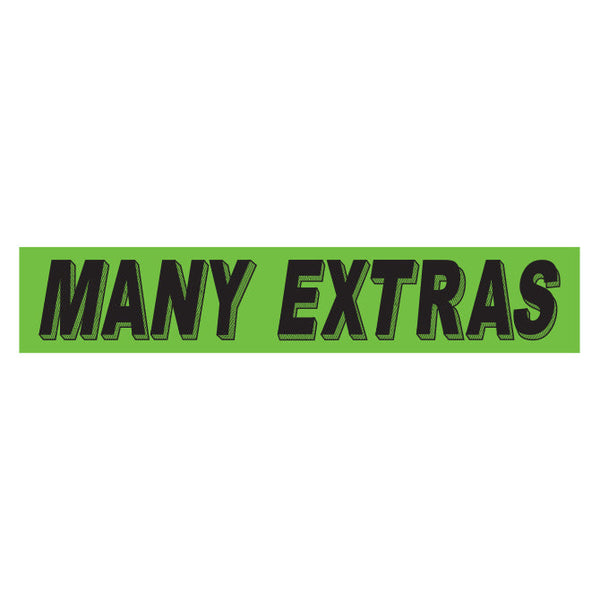 Slogan Window Sticker Many Extras Green – Autostoresupply.com