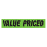 Slogan Window Sticker Value Priced Green