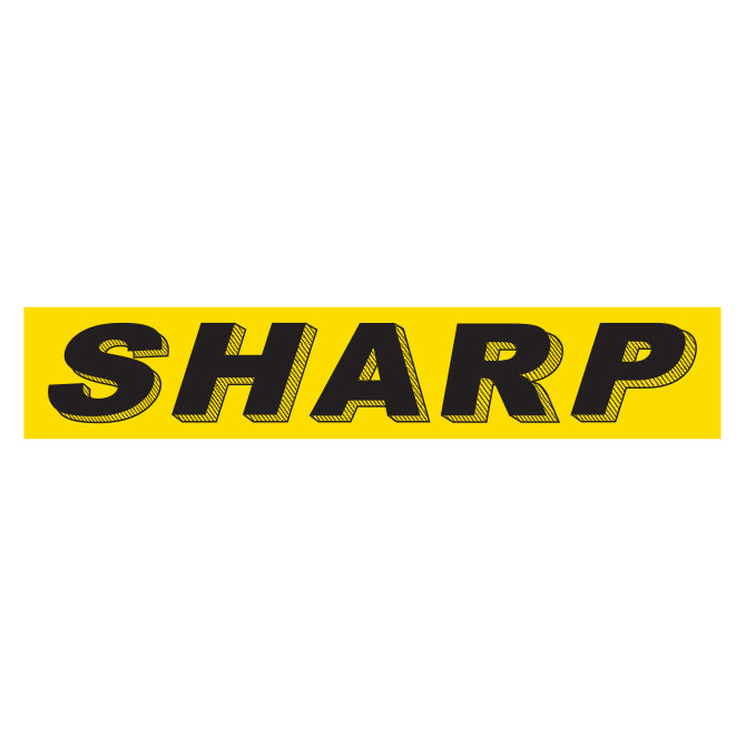 Slogan Window Sticker Black SHARP on Yellow – Autostoresupply.com