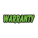 Die Cut Slogan Green Black Warranty