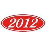 Oval Year Sticker White Red 2012