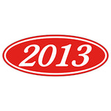 Oval Year Sticker White Red 2013
