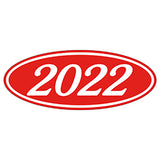 Oval Year Sticker White Red 2022
