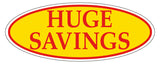 Oval Slogan Red Yellow Huge Saving