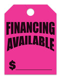 Mirror Hang Tag Financing Pink
