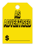 Mirror Hang Tag As Advertised Yellow