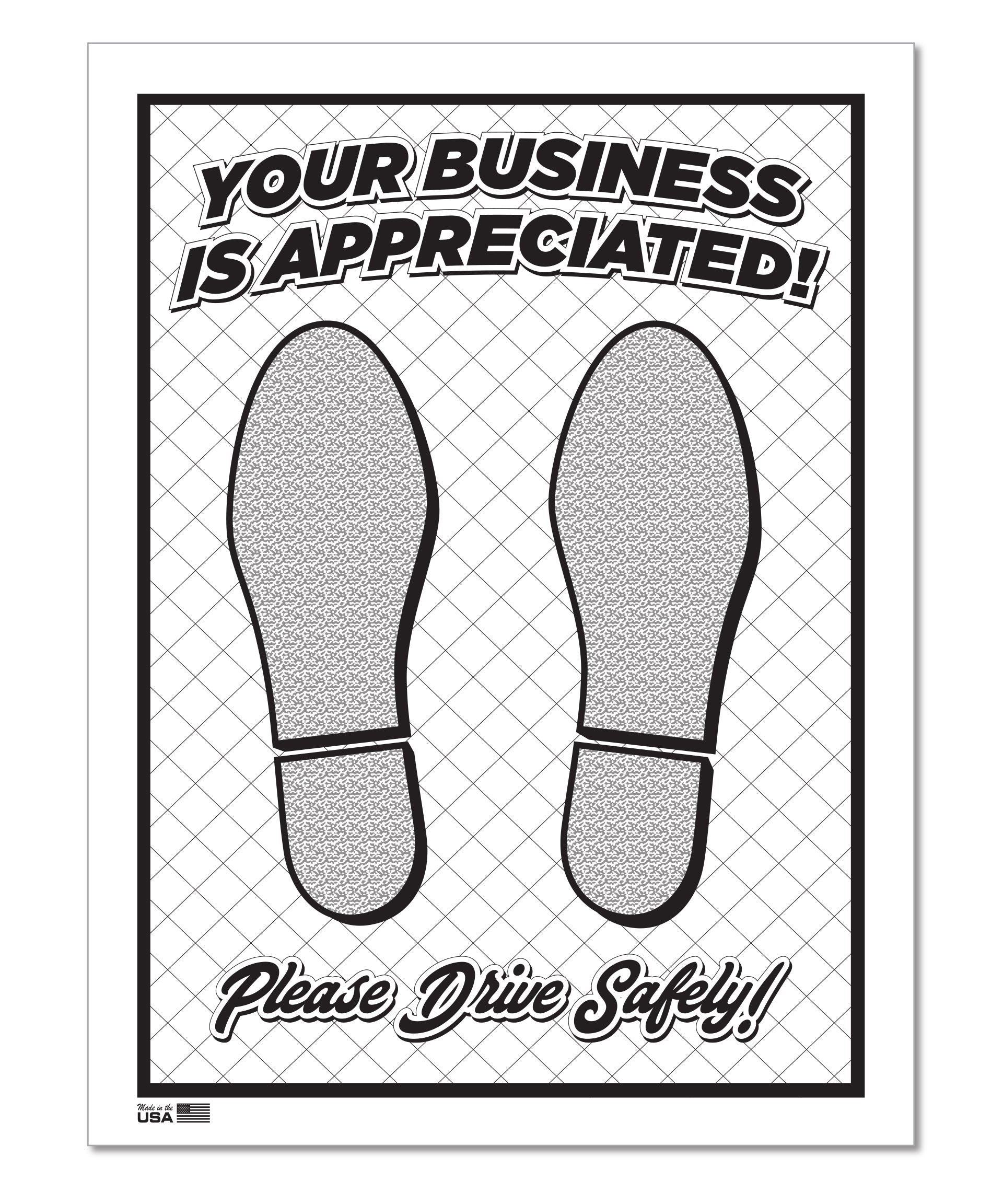 Plastic Coated Floor Mat, 85# - Your Business Appreciated Print