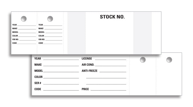 Vehicle Stock Number - Plain - No Numbers