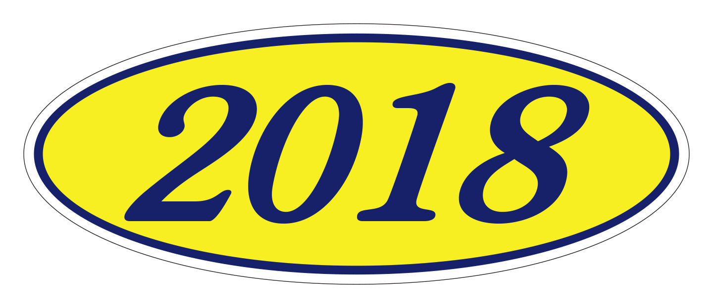 2018 Oval Year Sticker