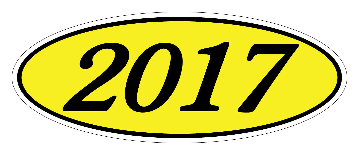 Oval Year Sticker Black Yellow 2017