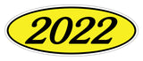 Oval Year Sticker Black Yellow 2022