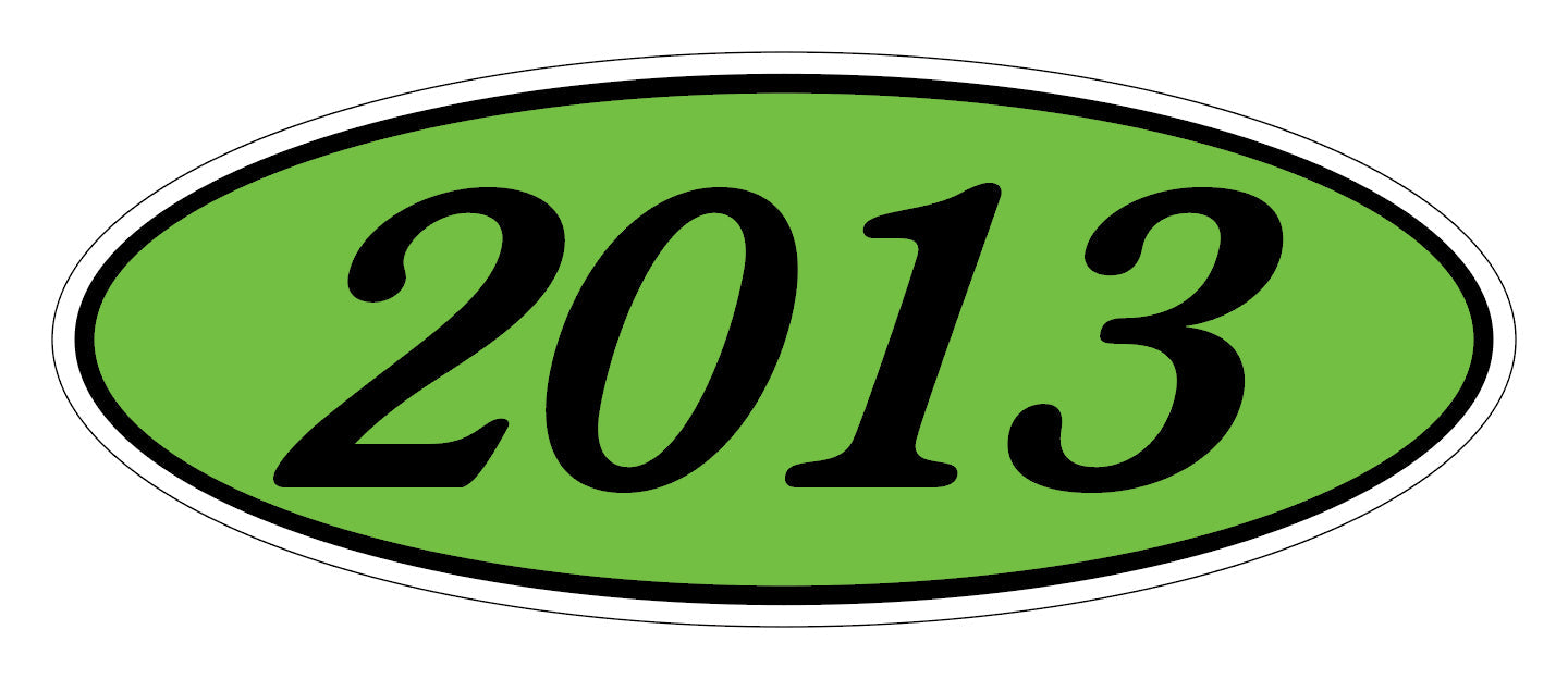 Oval Year Sticker Black Green 2013