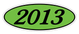 Oval Year Sticker Black Green 2013