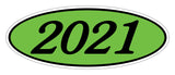 Oval Year Sticker Black Green 2021