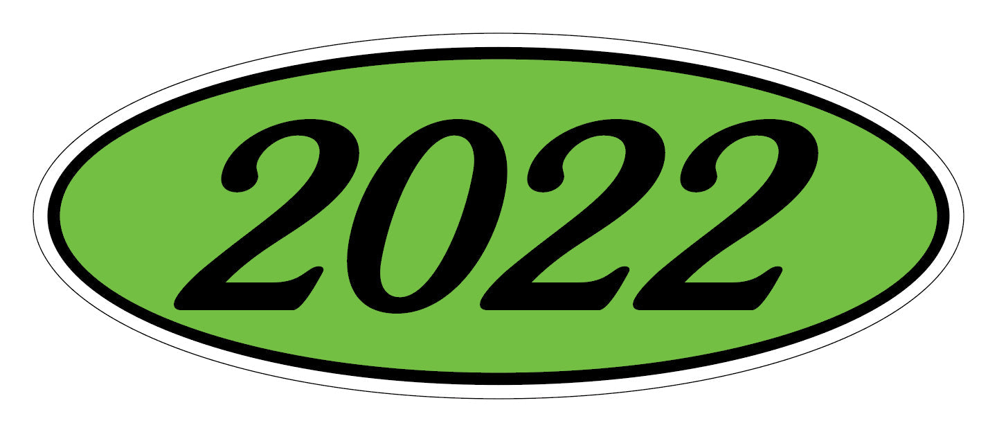 Oval Year Sticker Black Green 2022