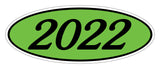 Oval Year Sticker Black Green 2022
