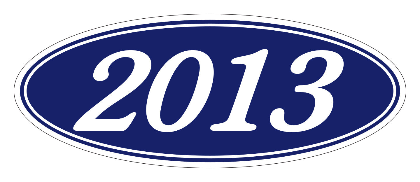Oval Year Sticker White Navy 2013