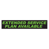 Slogan Window Sticker Extened Service Plan Green