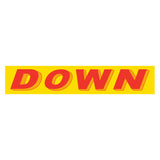 Slogan Window Sticker Red Yellow Down