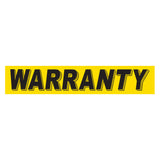 Slogan Window Sticker Black Yellow Warranty