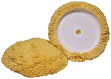Yellow Velcro Wool Cut Buffing Pad 7.5" x 1.5"