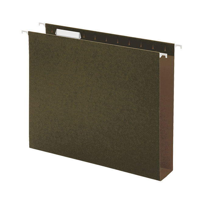 Hanging File Folders, Standard Green 2" Box Bottom