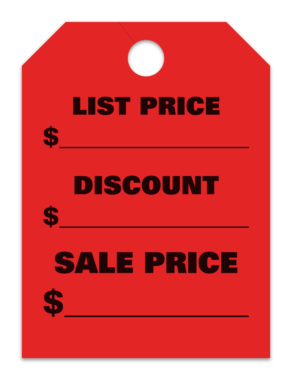 Mirror Hang Tag List Sale Red