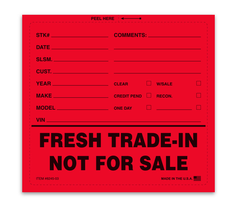 Fresh Trade In Not For Sale Sticker